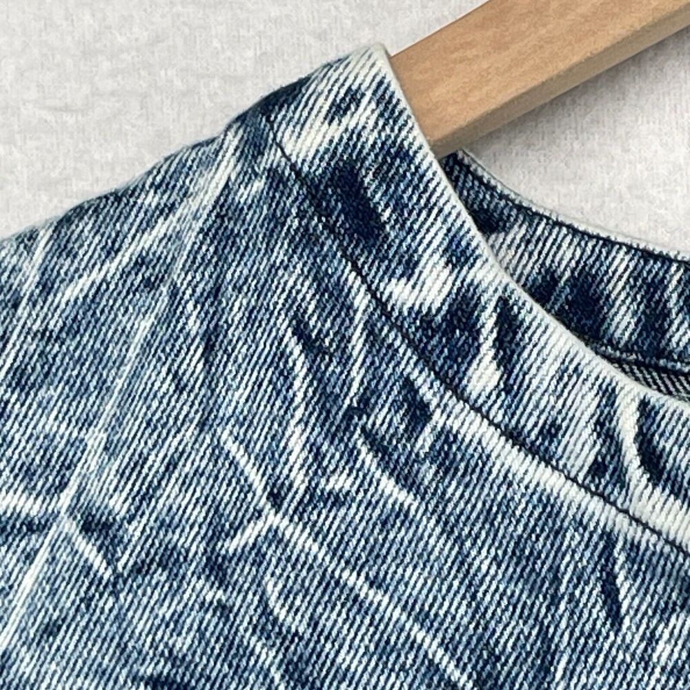 Who What Wear Acid Wash Denim Mini Dress in Blue - Picture 8 of 13